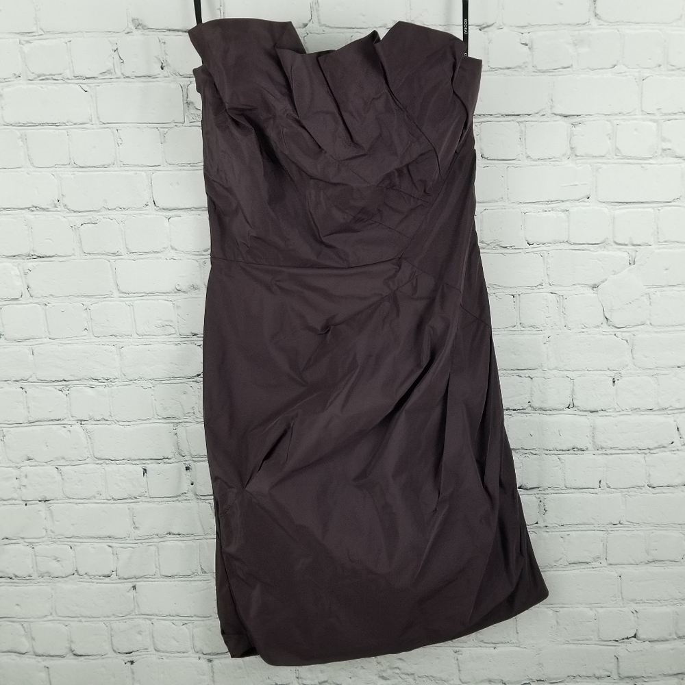 KOOKAI | Burgandy burgundy strapless ruched dress
